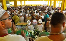 Festa de Yemanjá, em 2016, realizada em Sepetiba.